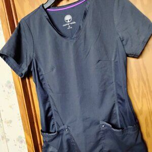 Healing Hands Scrubs Purple Label Juliet Top  Black Size MEDIUM NWOT